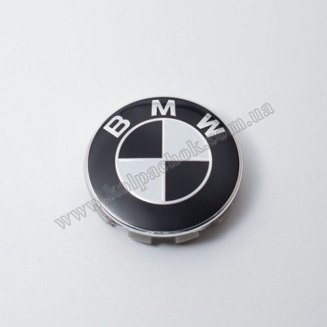 Ковпачок на диски Bmw чорно-білий лого 36136783536 (68мм)