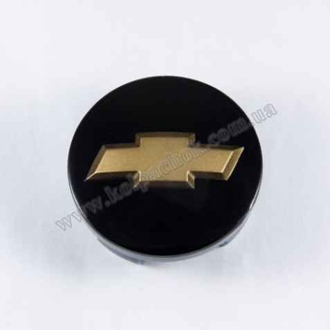Ковпачок на диски Chevrolet чорний/зол. лого 96452311 (61мм)