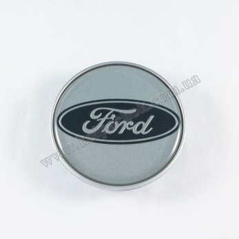 Ковпачок на диски Ford сірий/чорний лого (60мм)