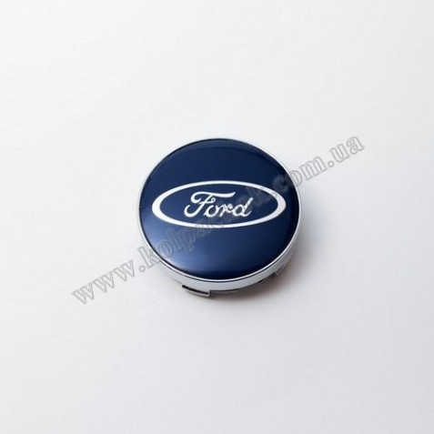 Колпачок на диски Ford синие/хром лого (60мм)
