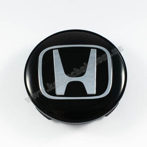 Ковпачок Honda для дисків Hyundai чорний/хром лого (55-59мм)