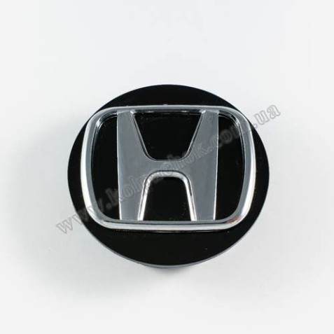 Ковпачок на диски Honda чорний/хром лого 44732-T2A-A41 (62мм)
