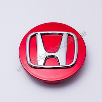 Ковпачок на диски Honda червоний/хром лого (69мм) Ковпачок на диски Honda червоний/хром лого (69мм)