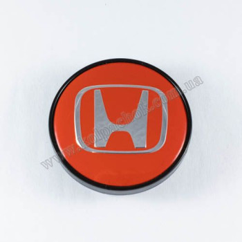 Ковпачок на диски Honda червоний/хром лого (60мм)