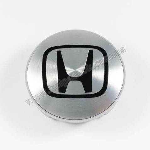 Ковпачок Honda для дисків Mitsubishi срібло/чорний лого (59мм)