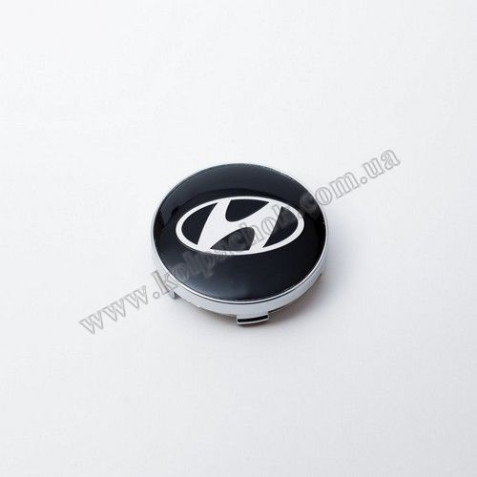 Ковпачок на диски Hyundai чорні/хром лого (60мм)