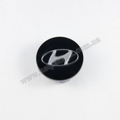 Ковпачок на диски Hyundai чорний/хром лого 52960-1E400 (57мм)