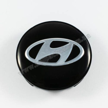 Колпачок на диски Hyundai черный/хром лого (59мм)