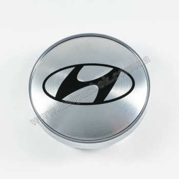 Колпачок на диски Hyundai серебро/черный лого (60мм)