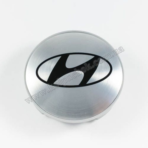 Колпачок на диски Hyundai серебро/черный лого (59мм)