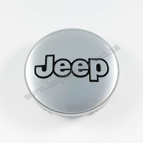 Ковпачок Jeep для дисків Mitsubishi срібло/чорний лого (59мм)