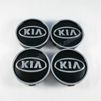 Ковпачки на диски Kia чорні/хром лого (60мм) Ковпачки на диски Kia чорні/хром лого (60мм)