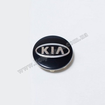 Ковпачок на диски Kia чорні/хром овал лого 52960-2K0C0 (58мм)