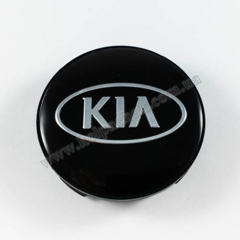 Колпачок на диски KIA черный/хром лого (59мм)