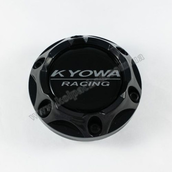 Ковпачок на диски Kyowa чорний конус/болти/чорний лого (62-68мм)