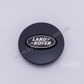 Ковпачок на диски Land Rover чорний/чорний лого (62мм)