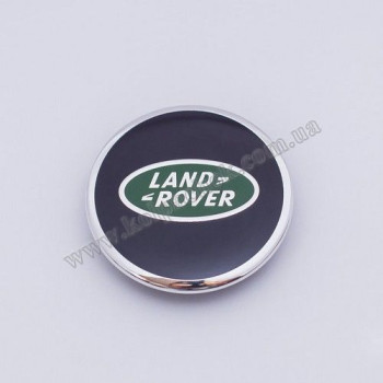 Ковпачок на диски Land Rover чорний/зелений/плоский лого (62мм) Ковпачок на диски Land Rover чорний/зелений/плоский лого (62мм)