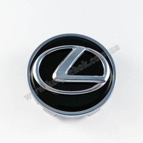 Колпачок на диски Lexus черный/хром лого/хром кант (62мм)