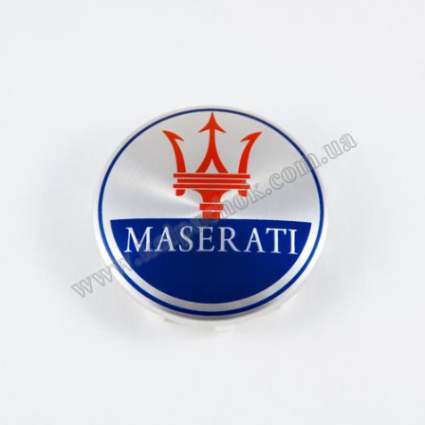 Ковпачок на диски Maserati хром/кольоровий лого (60мм)
