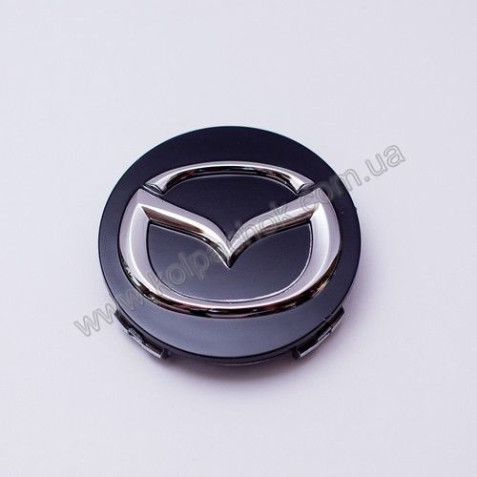 Ковпачок на диски Mazda чорний/хром лого G22C-37-190A (56мм)