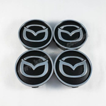 Ковпачки на диски Mazda чорні/хром лого (60мм)