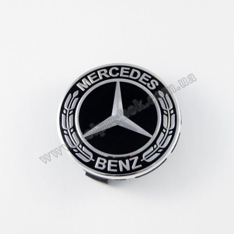Ковпачок на диски Mercedes-Benz новий. обр. чорний/ 3 ніжки A1714000125 (75мм)