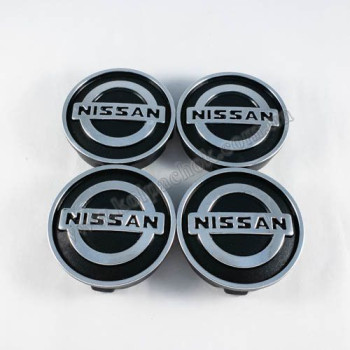 Ковпачки на диски Nissan чорні/хром лого (60мм)