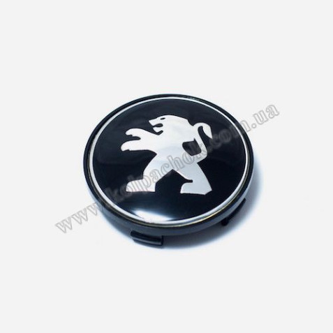 Ковпачок Peugeot чорний/хром лого для дисків BMW (68мм)