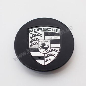 Ковпачок на диски Porsche чорний глянець/сірий лого 7PP601150A (76мм) Ковпачок на диски Porsche чорний глянець/сірий лого 7PP601150A (76мм)