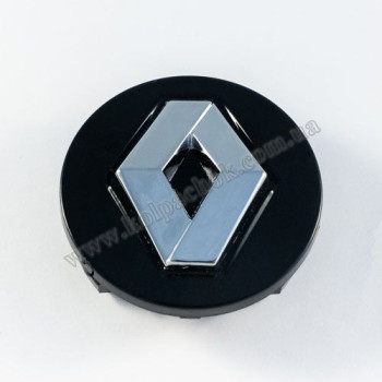 Колпачок на диски Renault черный/хром лого (54мм)