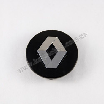 Колпачок на диски Renault 8200043899 черный/хром лого (57мм) Колпачок на диски Renault 8200043899 черный/хром лого (57мм)