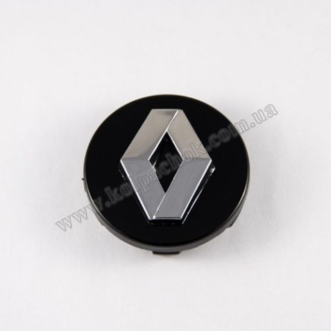 Колпачок на диски Renault черный/хром лого (60мм)