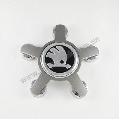 Ковпачок Skoda хром лого на диски Audi 4F0601165N (зірка)