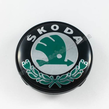 Колпачок Skoda зел. лого для Audi дисков черный кант 8W0601170 / 4M0601170 (61мм) Колпачок Skoda зел. лого для Audi дисков черный кант 8W0601170 / 4M0601170 (61мм)