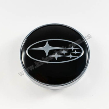 Ковпачок на диски Subaru чорний/хром лого (60мм)