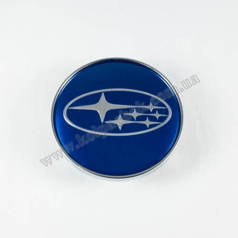 Ковпачок на диски Subaru синій (59мм)