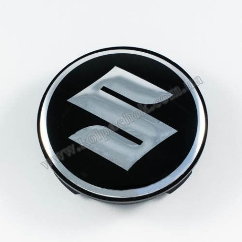 Ковпачок на диски Suzuki чорний/хром лого (59мм)