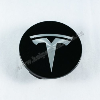 Ковпачок на диски Tesla чорний/хром лого 6005879-00-A (57мм)