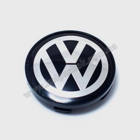 Колпачок VolksWagen черный/хром лого для дисков BMW (68мм)