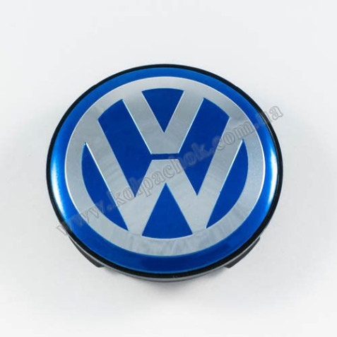 Колпачок на диски VolksWagen синий лого (59мм)