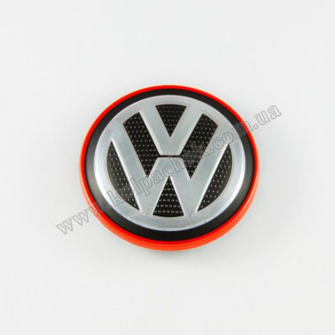 Колпачок на диски VolksWagen красный кант 5G0601171 (66мм)