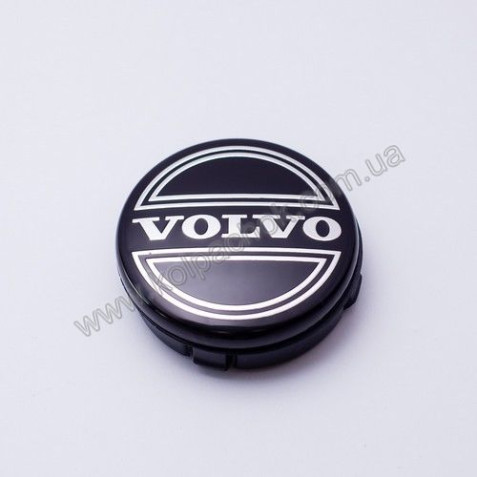 Ковпачок на диски Volvo чорний/хром лого 3546923 (64мм)