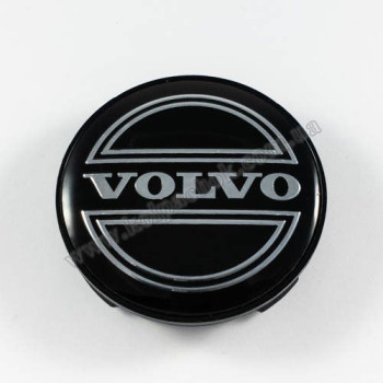 Колпачок на диски Volvo черный/хром лого (59мм) Колпачок на диски Volvo черный/хром лого (59мм)