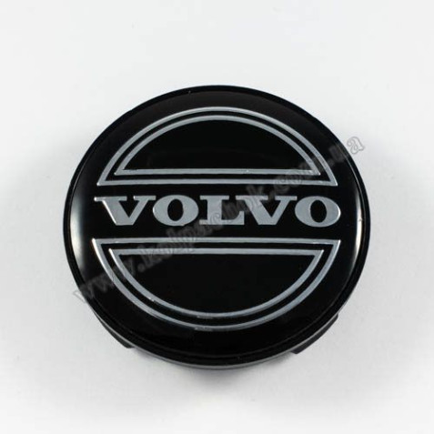 Колпачок на диски Volvo черный/хром лого (59мм)