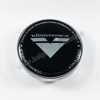 Ковпачок на диски Vorsteiner чорний/хром лого (60мм)