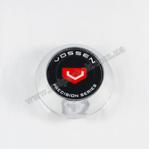 Ковпачок на диски Vossen конус/хром/чорний лого (62-68мм)