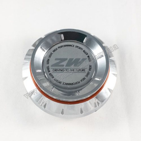 Колпачок на диски ZW хром конус/серый лого 960K64 (57-64мм)