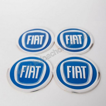 Наклейки для ковпачків на диски Fiat (60мм) сині