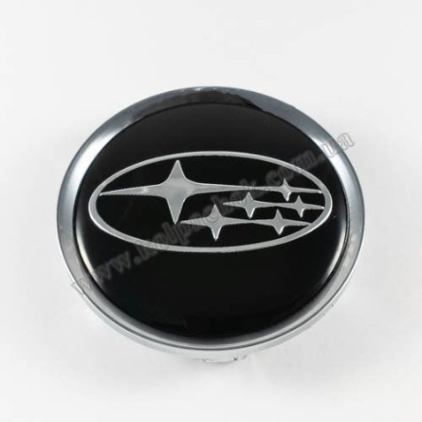 Ковпачок Subaru чорний/хром лого для дисків Rial Alutec N32 (64мм)