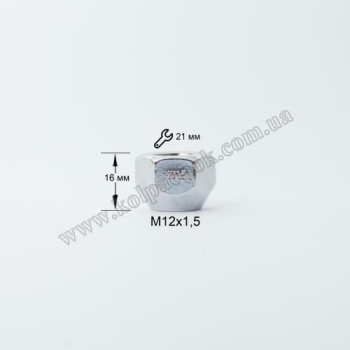 Гайка открытая 12х1,5 конус, ключ 21 Гайка открытая 12х1,5 конус, ключ 21